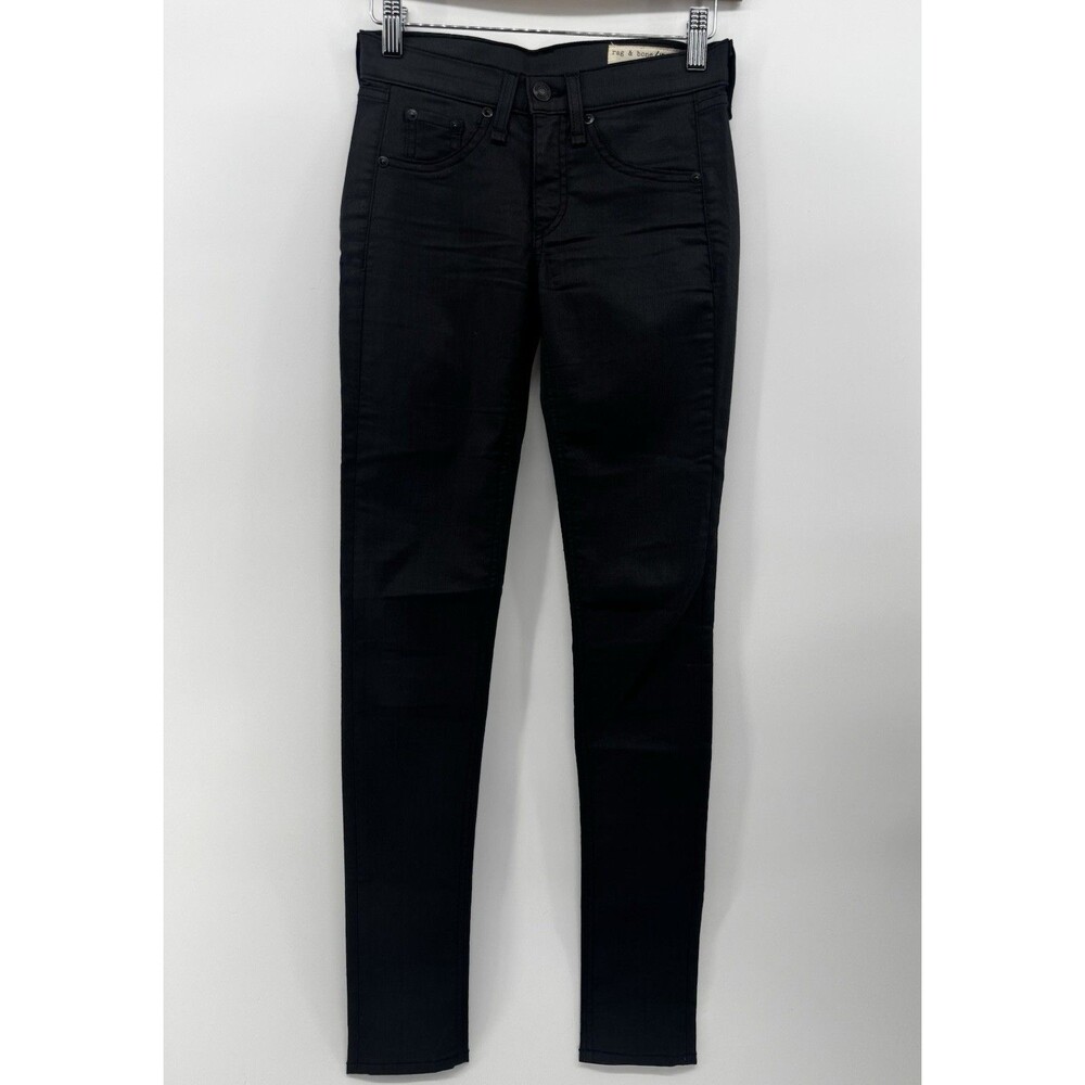 Womens Rag & Bone Style W15031585 Black Leggings Skinny Jeans 24 Denim Pants